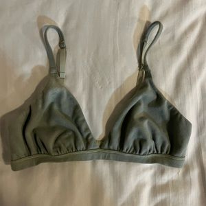 Skims Green Cotton Bra